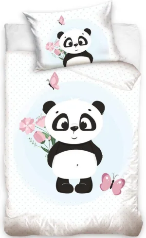 BABY Panda - Animal Pictures dekbedovertrek - Wit - 100 x 135 cm - Katoen