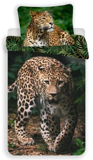 Animal Pictures dekbedovertrek Leopard 140 x 200 cm 70 x 90 cm - Multicolor - 140 x 200 cm - 100% katoen