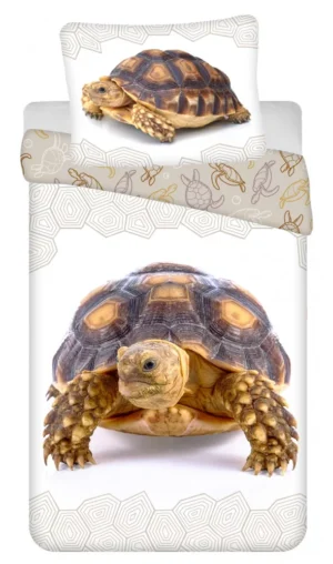 Animal Pictures dekbedovertrek Schildpad 140 x 200 cm - Wit - 140 x 200 cm - 100% katoen