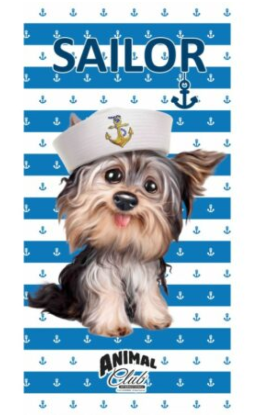 Animal Club strandlaken Sailor 70 x 140 cm - Multicolor - 70 x 140 cm - 100% katoen