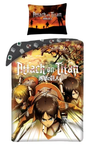 Attack on Titan dekbedovertrek Titans140 x 200 cm - Roze - 140 x 200 cm - Katoen