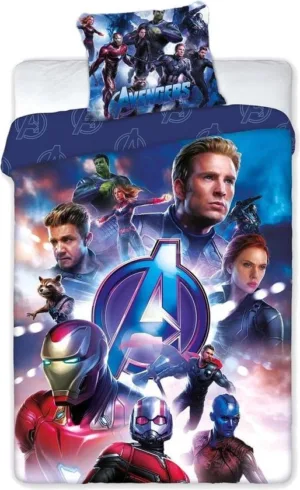 Marvel Avengers dekbedovertrek team - Multicolor - 140 x 200 cm - 100% katoen - kussensloop 70 x 90 cm