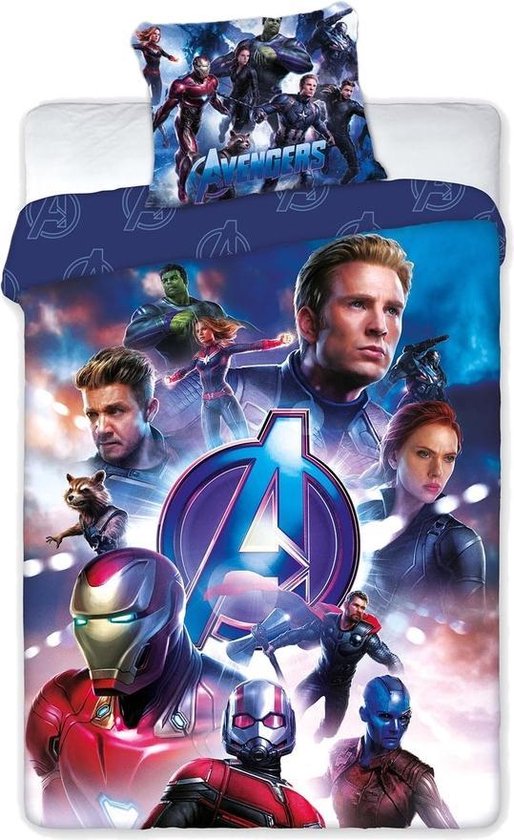 Marvel Avengers dekbedovertrek team - Multicolor - 140 x 200 cm - 100% katoen - kussensloop 70 x 90 cm