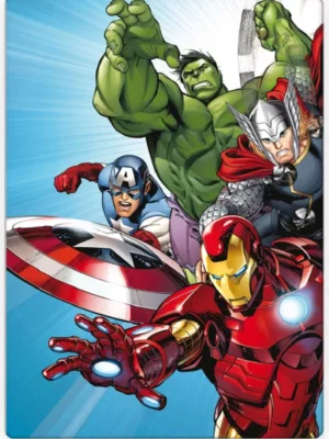 Marvel Avengers plaid 100 x 140 cm - Blauw, Lichtblauw - 100 x 140 cm - 100% Polyester