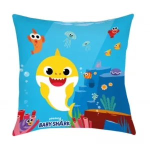 Baby Shark sierkussen 40 x 40 cm blauw - Blauw - 40 x 40 cm - 100% Polyester
