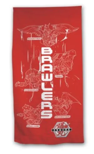 Bakugan strandlaken rood 70 x 140 cm katoen - Rood - 70 x 140 cm - 100% katoen