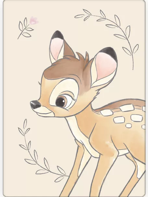 Disney Bambi plaid 100 x 140 cm - Beige - 100 x 140 cm - 100% Polyester