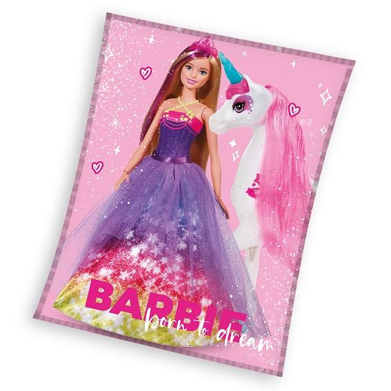 Barbie plaid Unicorn 130 x 170 cm Roze - Roze - 130 x 170 cm - 100% Polyester