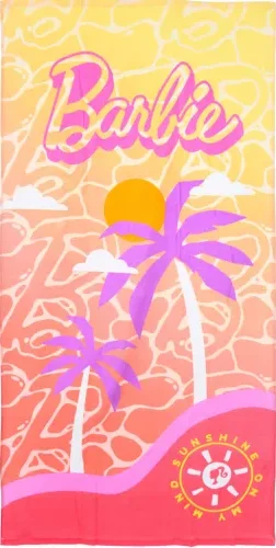 Barbie strandlaken Palmboom 70 x 140 cm - Multicolor - 70 x 140 cm - 100% katoen