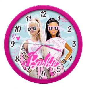 Barbie klok 25 cm - Roze