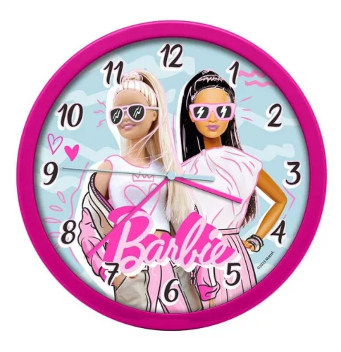 Barbie klok 25 cm - Roze