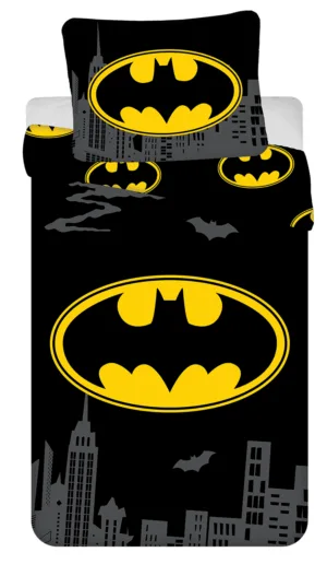 Batman dekbedovertrek City 140 x 200 cm - Zwart - 140 x 200 cm - 100% katoen