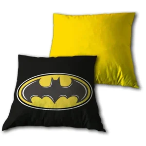 Batman sierkussen 35x35 cm - Zwart/Geel - 35 x 35 cm - 100% Velboa