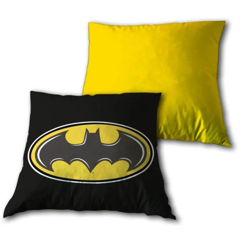 Batman sierkussen 35x35 cm - Zwart/Geel - 35 x 35 cm - 100% Velboa