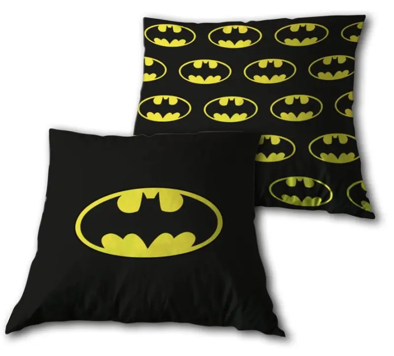 Batman sierkussen 40x40 cm - Zwart/Geel - 40 x 40 cm - 100% Velboa