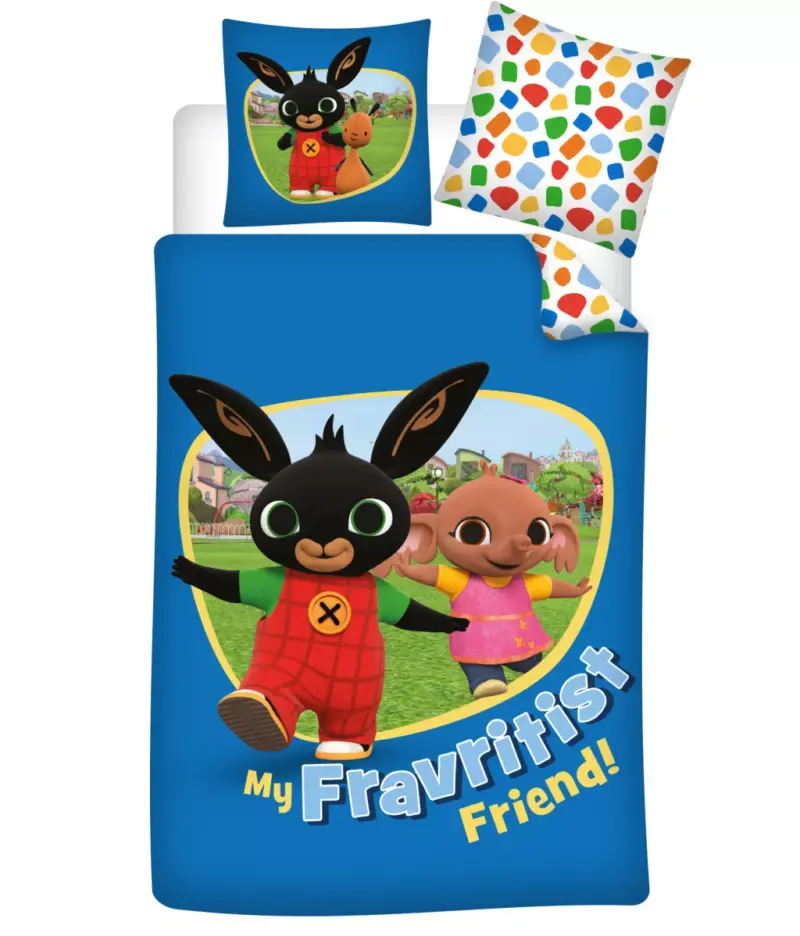 Bing dekbedovertrek Fravritist friend 140 x 200 cm blauw - Blauw - 140 x 200 cm - 100% katoen