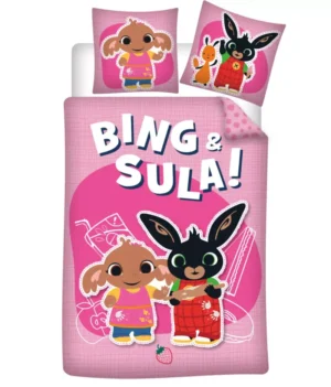 Bing dekbedovertrek Sula & 140 x 200 cm roze - Blauw - 140 x 200 cm - 100% katoen