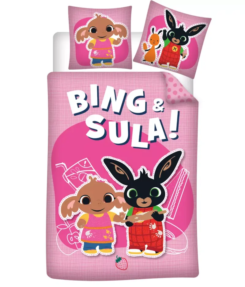 Bing dekbedovertrek Sula & 140 x 200 cm roze - Blauw - 140 x 200 cm - 100% katoen