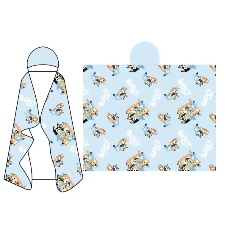 Bluey plaid met capuchon 120 x 150 cm - Multicolor - 120 x 150 cm - 100% Polyester