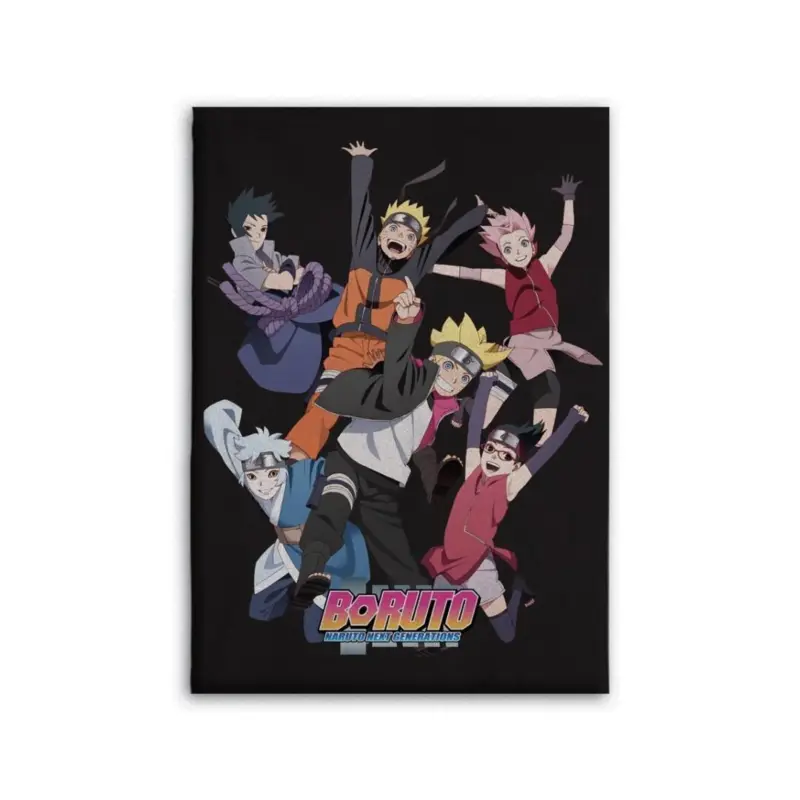 Boruto plaid team 100 x 140 cm - Zwart - 100 x 140 cm - 100% Polyester