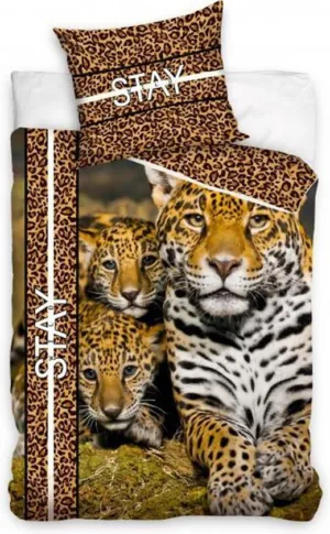 DREAMEE dekbedovertrek cheetah 160 X 200 cm - Bruin - 160 x 200 cm - 100% katoen