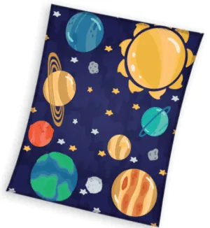 Sweet Home plaid planeten meerkleurig 130x160cm - Multicolor - 130 x 160 cm - 100% Polyester