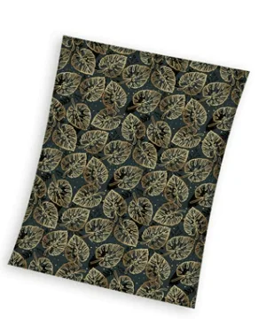 Sweet Home plaid blaadjes zwart 150x200cm - Zwart - 150 x 200 cm - 100% Polyester