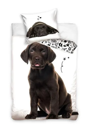 Animal Pictures dekbedovertrek hond - Wit - 140 x 200 cm - 100% katoen