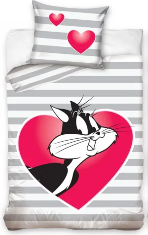 Tom & Jerry dekbedovertrek Sylvester - Groen - 140 x 200 cm - 100% katoen