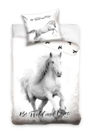 Animal Pictures dekbedovertrek wit paard 140 x 200 cm 70 x 90 cm - Multicolor - 140 x 200 cm - 100% katoen