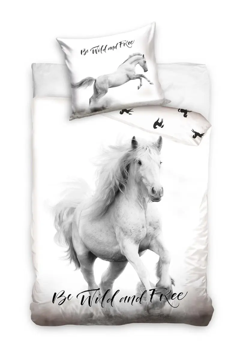 Animal Pictures dekbedovertrek wit paard 140 x 200 cm 70 x 90 cm - Multicolor - 140 x 200 cm - 100% katoen