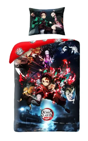 Demon Slayer dekbedovertrek 140 x 200 cm - Roze - 140 x 200 cm - 100% Polyester