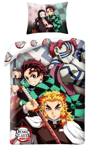 Demon Slayer dekbedovertrek Ready 140 x 200 cm - Roze - 140 x 200 cm - Katoen