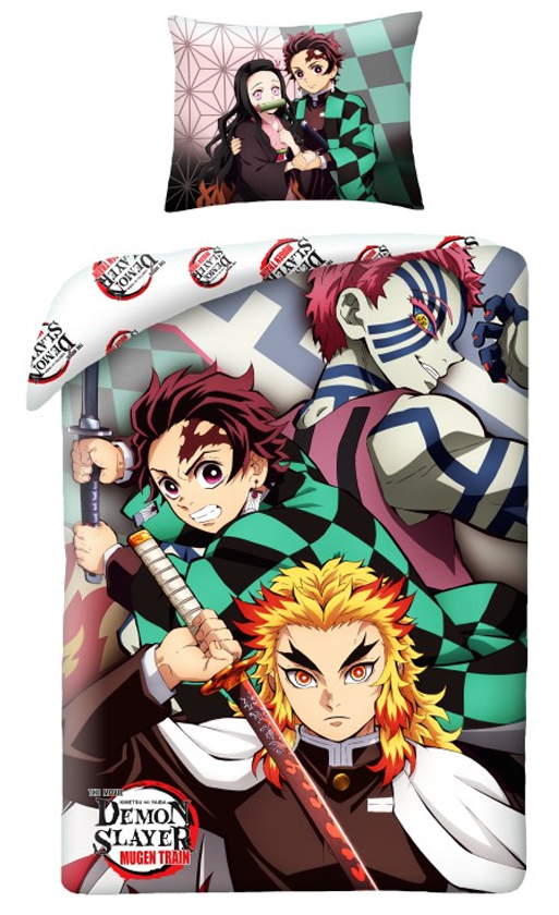 Demon Slayer dekbedovertrek Ready 140 x 200 cm - Roze - 140 x 200 cm - Katoen