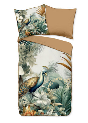 Descanso dekbedovertrek bladeren en vogels - Multicolor - 155 x 220 cm - 100% katoen/satijn