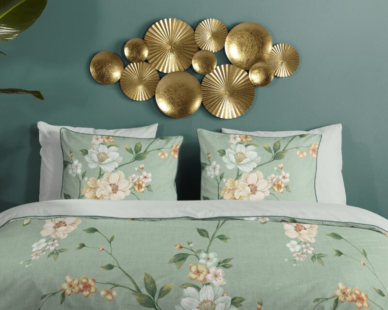 100% katoen/satijn dekbedset bloemen van Descanso in 140 x 200/220 cm