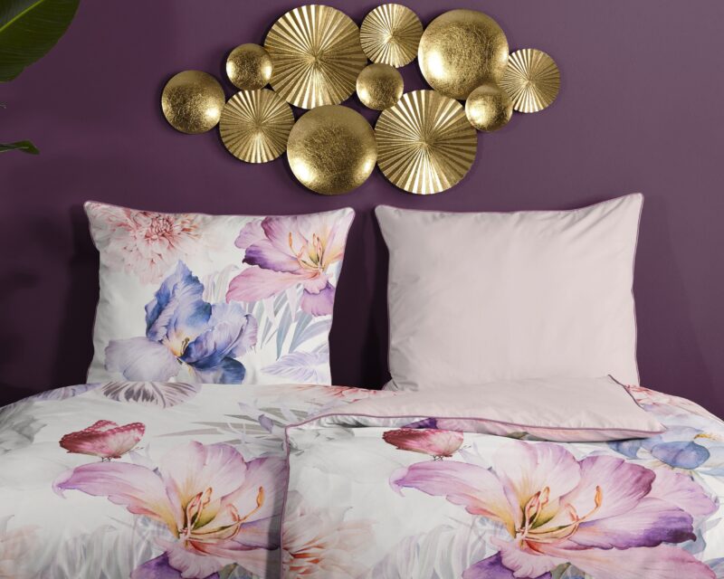 Multi Biologisch - 100% katoen/satijn dekbedset bloemen van Descanso in 135 x 200 cm