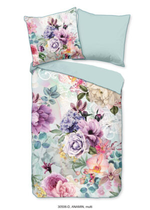 Descanso dekbedovertrek bloemen - Multicolor - 135 x 200 cm - 100% katoen/satijn - foto 1
