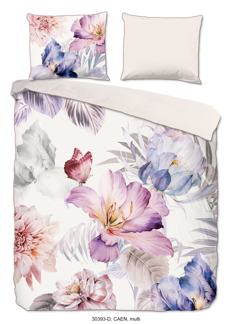 Descanso dekbedovertrek bloemen - Multicolor - 240 x 200/220 cm - 100% katoen/satijn