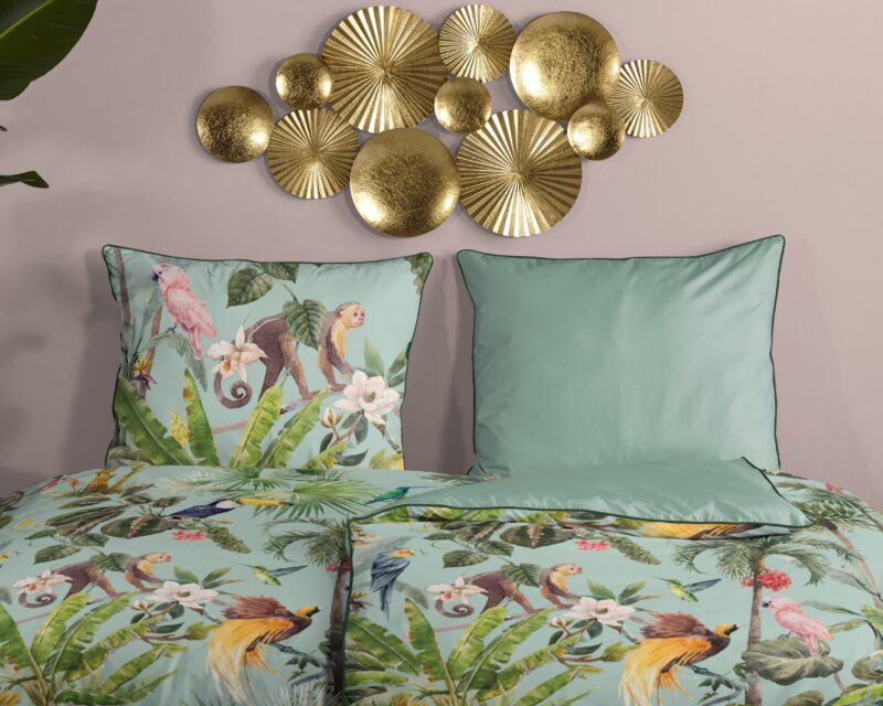 100% katoen/satijn dekbedset dieren in de jungle van Descanso in 155 x 220 cm