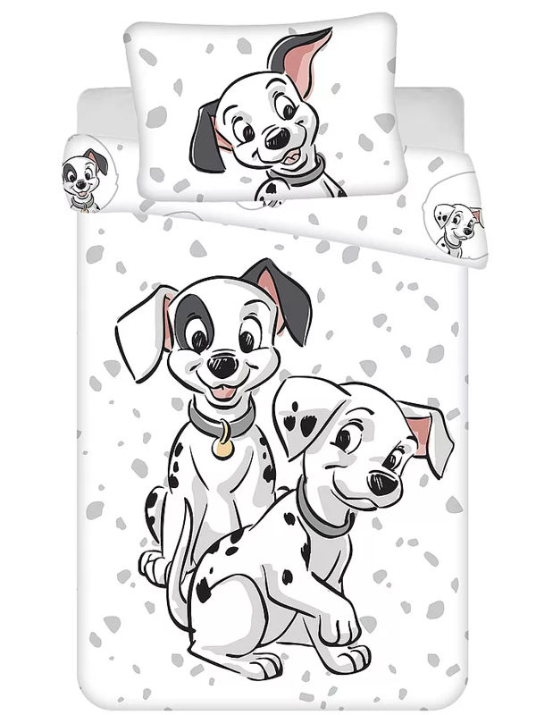 101 Dalmatiërs dekbedovertrek Puppies 100 x 135 cm Katoen - Wit - 100 x 135 cm - Katoen