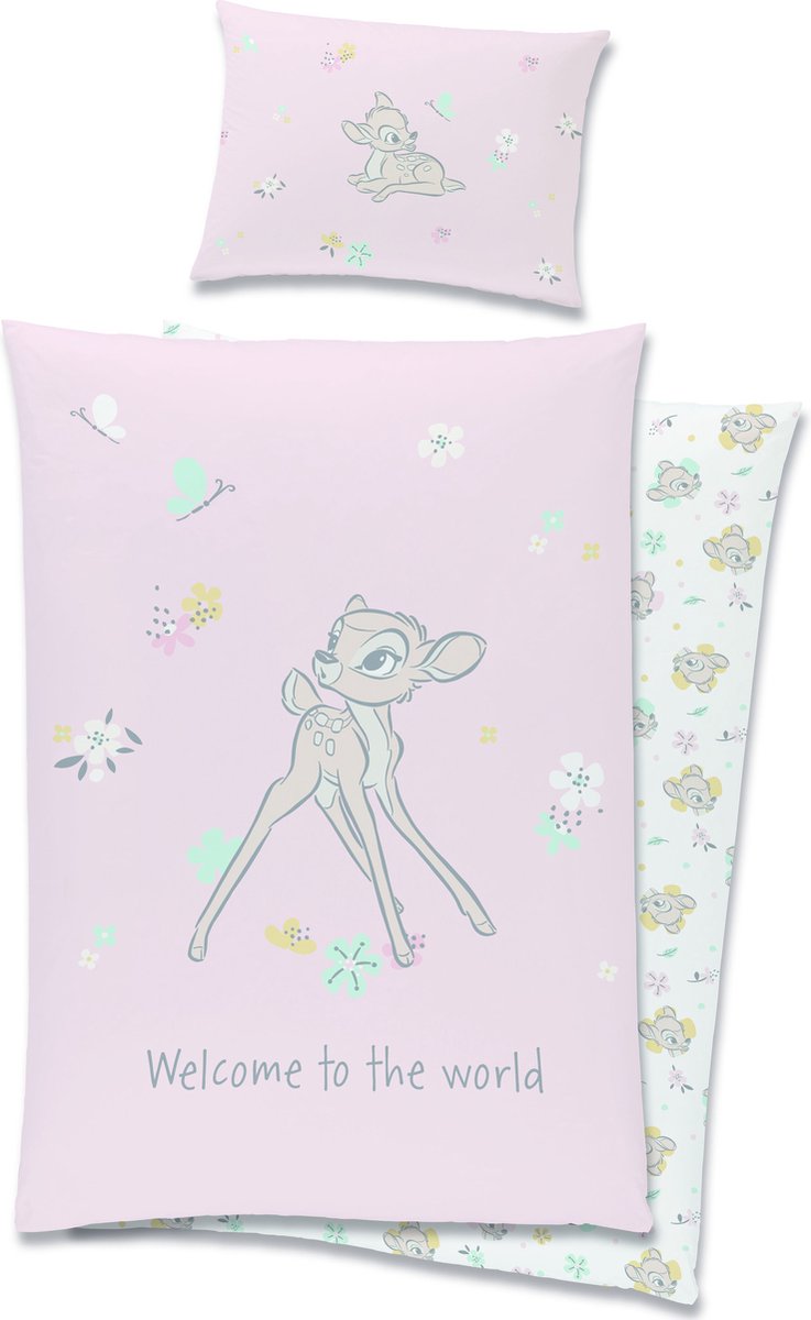 Disney Bambi dekbedovertrek - Roze - 90 x 120 cm - Katoen