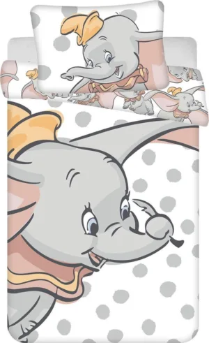 Disney Dumbo dekbedovertrek Dots - Wit - 100 x 135 cm - Katoen