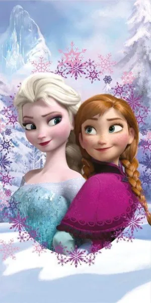 Anna elsa - Disney Frozen strandlaken 70 x 140 cm - Multicolor - 70 x 140 cm - 100% katoen