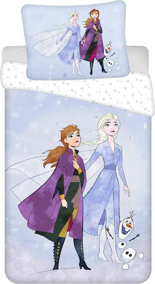 Disney Frozen dekbedovertrek Sisters en Olaf - Multicolor - 140 x 200 cm - 100% katoen