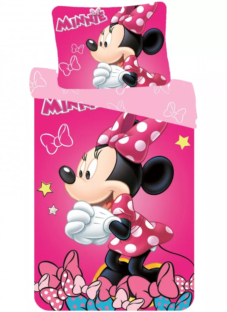 Disney Minnie Mouse dekbedovertrek Strik - Roze - 140 x 200 cm - 100% katoen