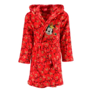 Disney Minnie Mouse badjas - Rood - 3 jaar / 98 cm, 4 jaar / 104 cm, 6 jaar / 116 cm, 8 jaar / 128 cm - 100% Polyester