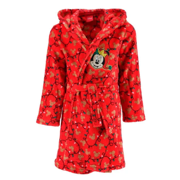 Disney Minnie Mouse badjas - Rood - 3 jaar / 98 cm, 4 jaar / 104 cm, 6 jaar / 116 cm, 8 jaar / 128 cm - 100% Polyester
