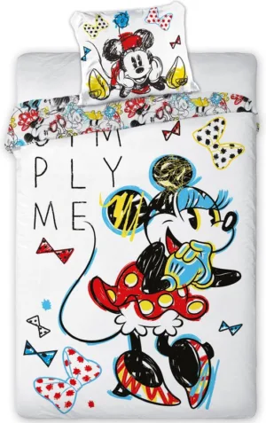 Disney Mickey Mouse dekbedovertrek Simply Me 140 x 200 cm - Wit - 140 x 200 cm - 100% katoen