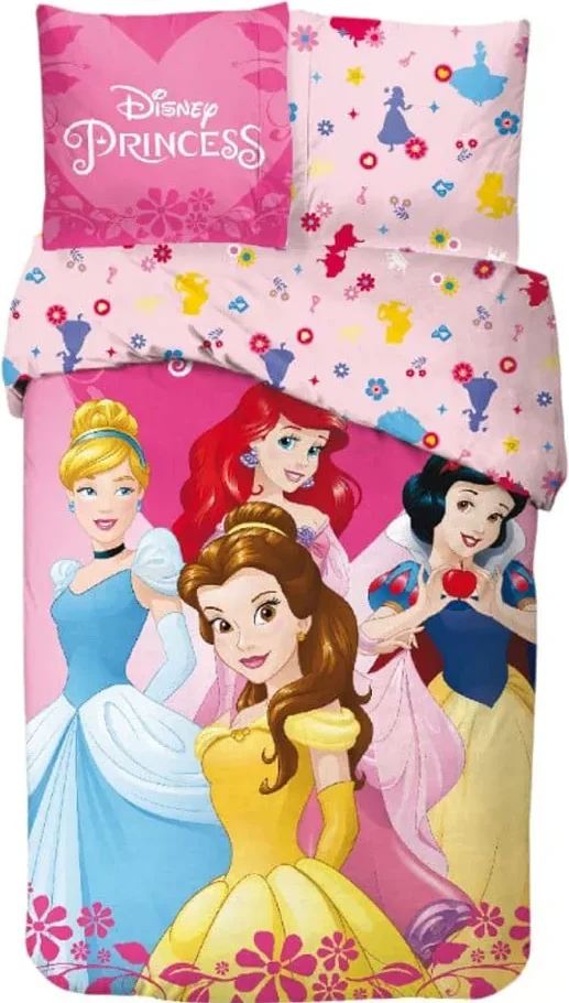 Disney Princess dekbedovertrek 140x200cm - Multicolor - 140 x 200 cm - 100% katoen